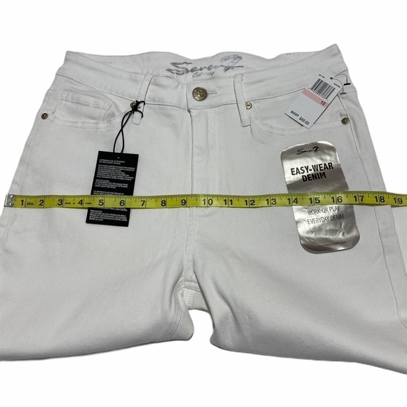 WHITE Seven 7 Slim Straight Rolled Cuff Jeans - Picture 4 of 12